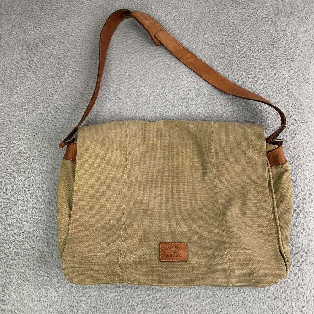 Cutter & Buck Messenger Bag Leather Shoulder Strap